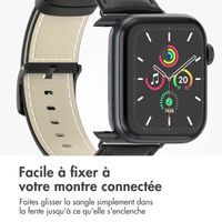 imoshion Bracelet en cuir Classique Apple Watch Series 1 á 10 / SE / Ultra (2) (44/45/46/49 mm) - Noir