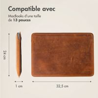 Accezz Leather Pochette ordinateur Apple MacBook 13 pouces - Cognac