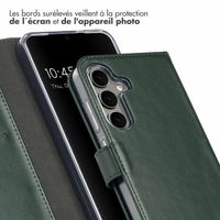 Selencia Étui de téléphone portefeuille en cuir véritable Samsung Galaxy S25 Plus - Vert