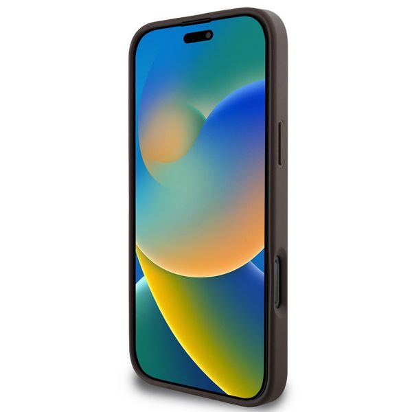 Guess Coque arrière Bottom Stripe 4G Apple iPhone 16 Pro - Marron