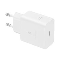 Samsung Adaptateur secteur original avec câble USB-C - Chargeur - Connexion USB-C et USB - Charge rapide - 45 Watt - 1,8 mètres - Blanc