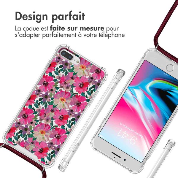 imoshion Coque Design avec cordon iPhone 8 Plus / 7 Plus - Flower Water