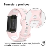 imoshion Bracelet sportif en silicone Fitbit Charge 5 / Charge 6 - Rose / Blanc