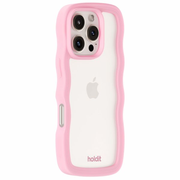 Holdit Coque Wavy iPhone 16 Pro - Pink / Transparent