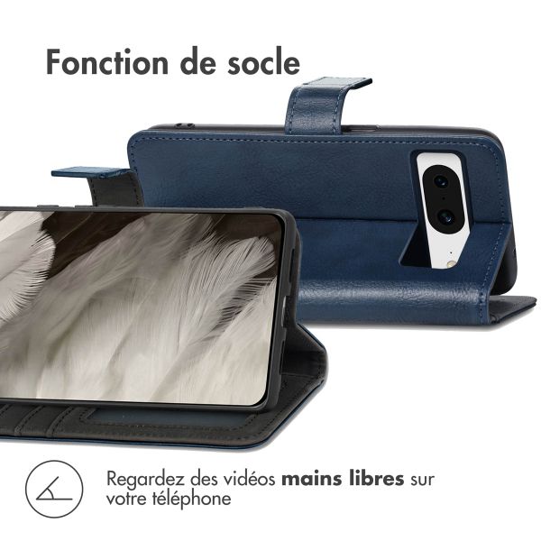 imoshion Étui de téléphone portefeuille Luxe Google Pixel 8 - Bleu foncé