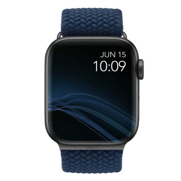 Uniq Bracelet tressé Aspen Apple Watch Series 1 t/m 9 / SE (38/40/41 mm) | Series 10 / 11 (42 mm) - Oxford Blue