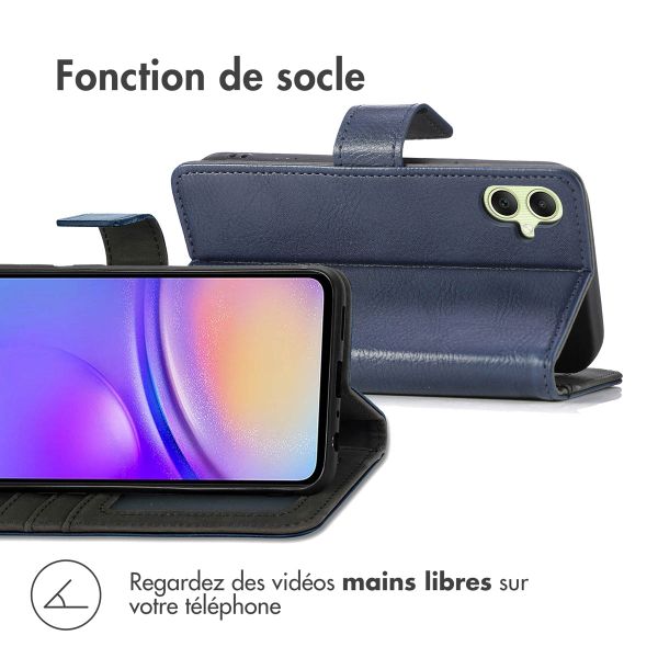 imoshion Étui de téléphone portefeuille Luxe Samsung Galaxy A05s - Bleu foncé