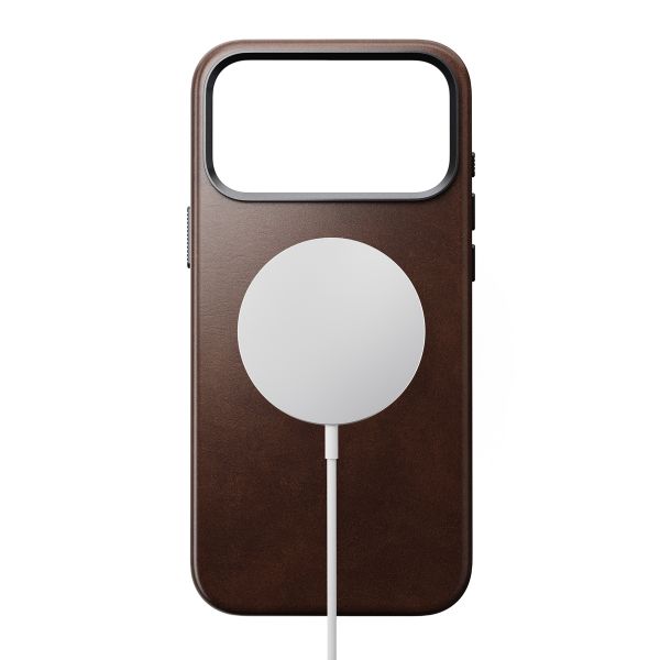 Nomad Coque arrière traditionnelle en cuir Horween avec MagSafe Apple iPhone 17 Pro Max - Rustic Brown