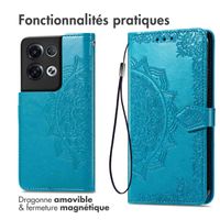 imoshion Etui de téléphone portefeuille Mandala Oppo Reno 8 Pro 5G - Turquoise