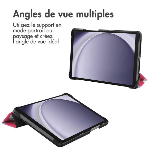 imoshion Coque tablette Design Trifold Samsung Galaxy Tab A11 / A9 8.7 pouces - Dusty Rose Blossom