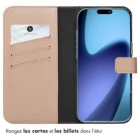 Selencia Étui portefeuille en cuir véritable Apple iPhone Air - Dusty Pink