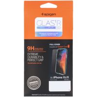 Spigen Protection d'écran en verre trempé GLAStR iPhone Xs / X - Noir