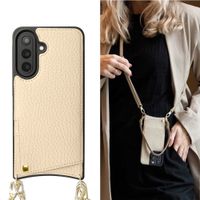 Selencia Coque de télephone Nova avec cordon et porte-cartes Samsung Galaxy A57 (5G) - Beige