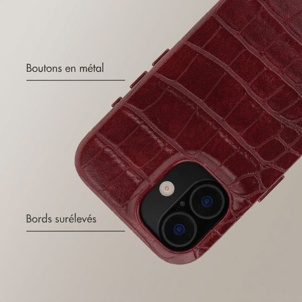 Selencia Coque arrière Croco avec MagSafe Apple iPhone 16 - Burgundy