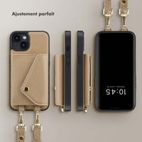 Selencia Coque à cordon avec porte-cartes enveloppe Sera iPhone 14 - Beige