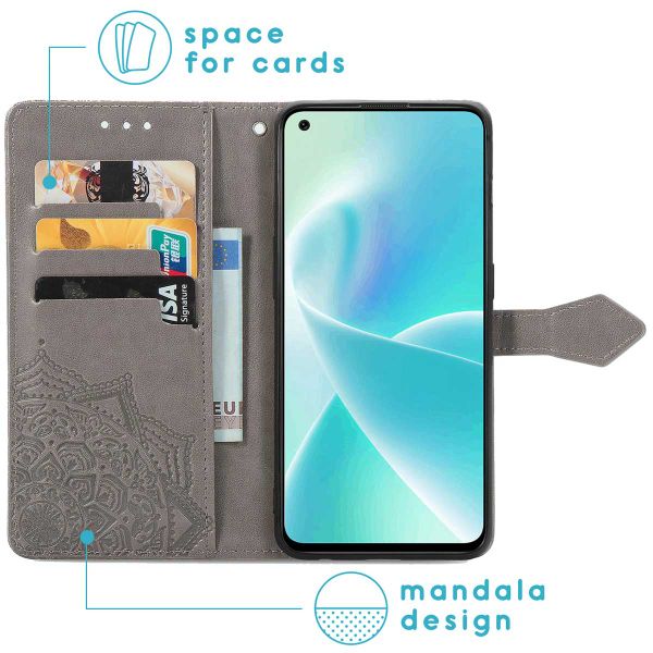 imoshion Etui de téléphone portefeuille Mandala OnePlus Nord 2T - Gris