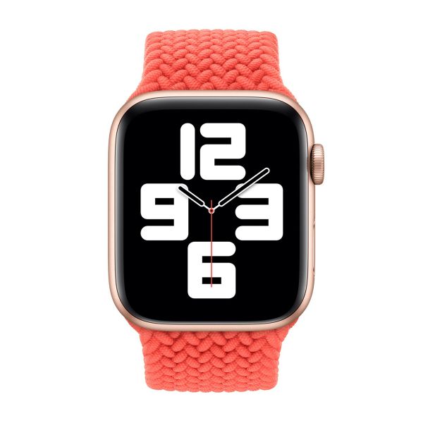 Apple Bracelet Solo tressé Apple Watch | 44/45/46/49 mm - Taille 4 - Electric Orange