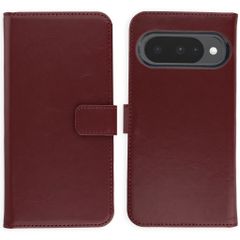 Selencia Étui portefeuille en cuir véritable Google Pixel 10 / 10 Pro - Burgundy