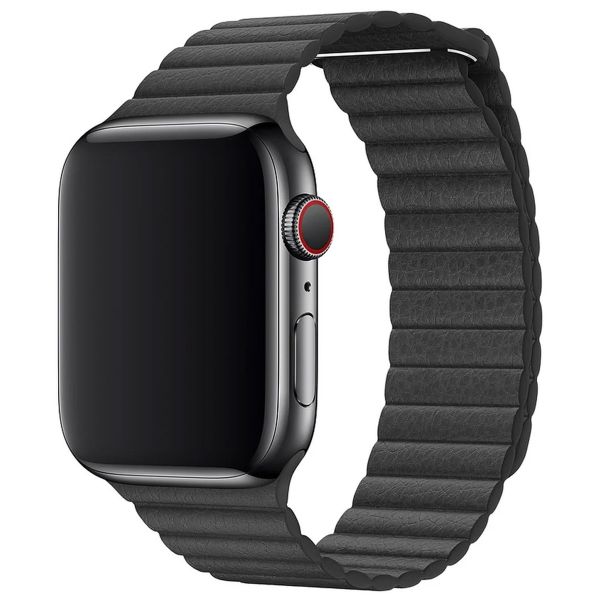 Apple ﻿Leather Loop M Apple Watch Series 1 á 10 / SE / Ultra (2) (44/45/46/49 mm) - Noir