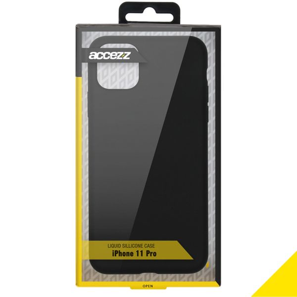 Accezz Coque Liquid Silicone iPhone 11 Pro - Noir