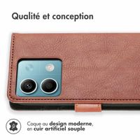 imoshion Étui de téléphone portefeuille Luxe Xiaomi Redmi Note 13 (5G) - Brun