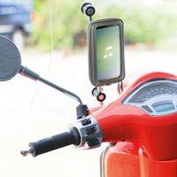 Lampa Support de téléphone scooter - Résistant aux éclaboussures - Fixation posurur rétroviseur et pare-brise - Noir
