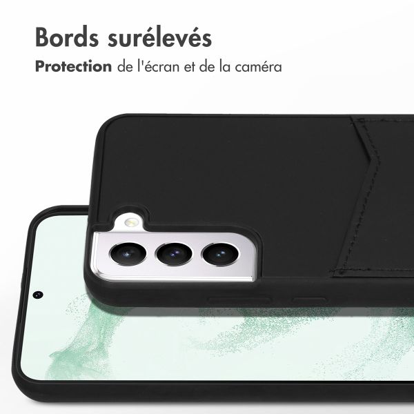 Accezz ﻿Coque en cuir de qualité supérieure avec fentes pour cartes Samsung Galaxy S22 Plus - Noir