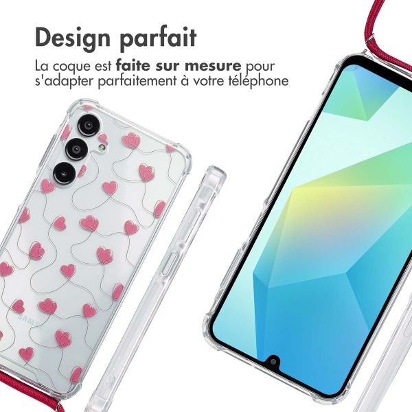 imoshion Coque Design avec cordon Samsung Galaxy A16 - Dusty Rose Connected Hearts
