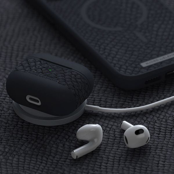 Njorð Collections Salmon Leather Case Apple AirPods 3 (2021) - Dark Grey