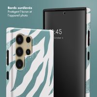 Selencia Coque arrière Vivid Samsung Galaxy S24 Ultra - Colorful Zebra Pine Blue