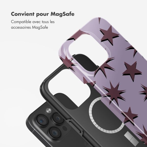 Selencia Coque arrière Vivid Tough avec MagSafe iPhone 15 Pro - Stars Plum Lilac