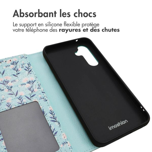 imoshion ﻿Étui de téléphone portefeuille Design Samsung Galaxy A54 (5G) - Blue Flowers