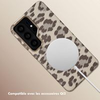 Selencia Coque Sabi imprimé panthère avec MagSafe Samsung Galaxy S26 Ultra - Soft Ivory