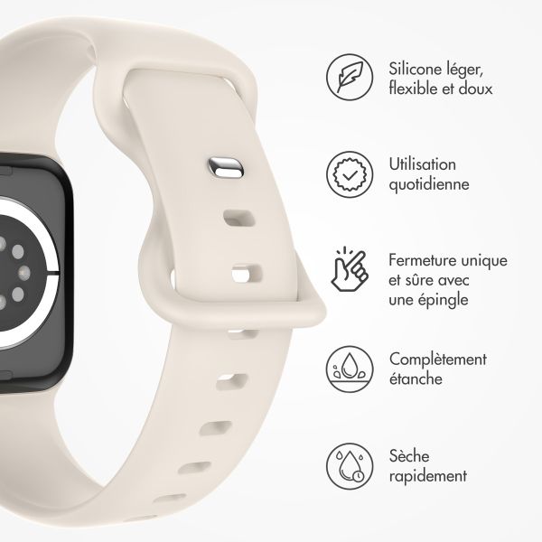 imoshion Bracelet en silicone⁺ Apple Watch Series 1 á 9 / SE (38/40/41 mm) | Series 10 (42 mm) - Lumière stellaire - Taille S/M