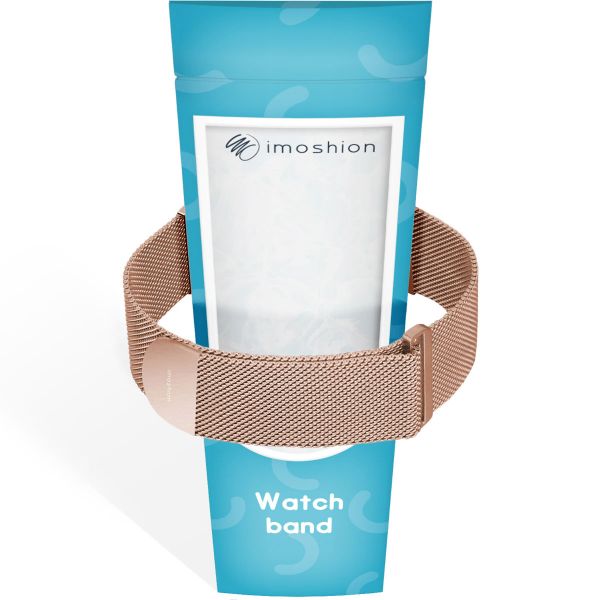 imoshion Bracelet magnétique milanais Apple Watch Series 1 - 11 / SE / Ultra (44/45/46/49 mm) - Taille M - Rose Doré