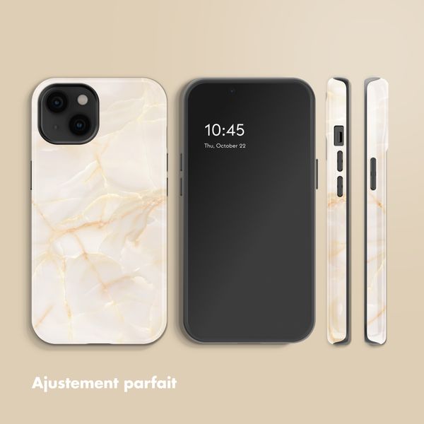 Selencia Coque arrière Vivid Apple iPhone 14 - Golden Beige Marble