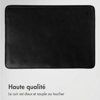 Accezz Leather Pochette ordinateur Apple MacBook 16 pouces - Noir