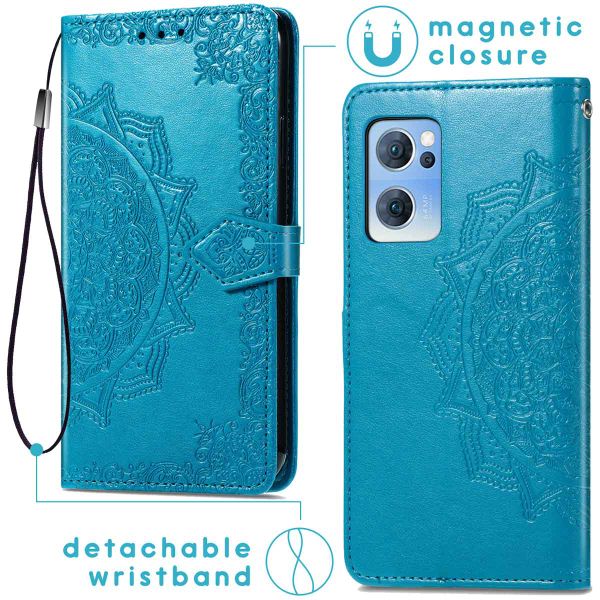 imoshion Etui de téléphone Mandala Oppo Find X5 Lite 5G - Turquoise