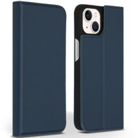 Accezz Étui de téléphone Slim Folio en cuir de qualité supérieure iPhone 13 - Bleu foncé