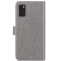 Etui de téléphone Fleurs de Trèfle Samsung Galaxy A41- Gris