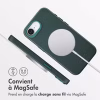 Accezz Coque arrière en cuir avec MagSafe Apple iPhone 16e - Cedar Green