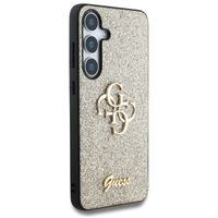 Guess Coque 4G Metal Logo Glitter Samsung Galaxy S25 - Doré