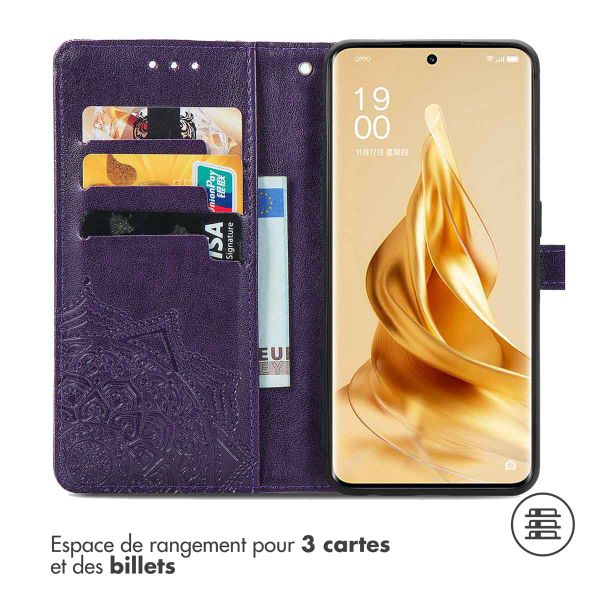 imoshion Etui de téléphone portefeuille Mandala Oppo Reno 9 / Reno 9 Pro (5G) - Violet