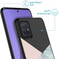 imoshion Coque Design Samsung Galaxy A71 - Marbre - Rose / Noir