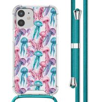 imoshion Coque Design avec cordon iPhone 12 Mini - Jellyfish Watercolor