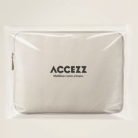Accezz Pochette ordinateur Leather avec fermeture éclair 15-16 pouces - Beige