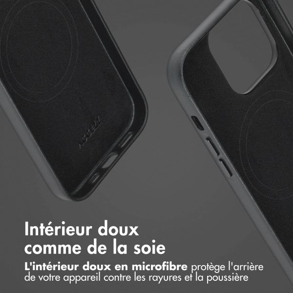 Accezz Étui de téléphone portefeuille en cuir 2-en-1 avec MagSafe iPhone 14 Pro - Onyx Black