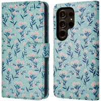 imoshion Étui de télephone portefeuille Design Samsung Galaxy S24 Ultra - Blue Flowers