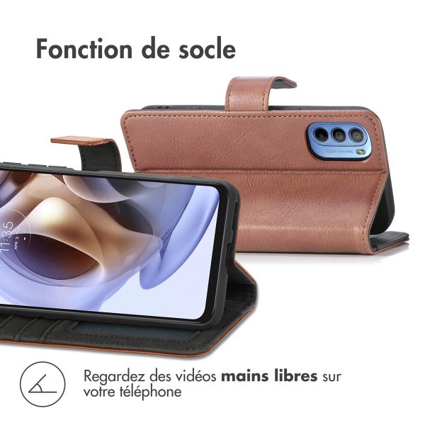 imoshion Étui de téléphone portefeuille Luxe Motorola Moto G14 - Brun