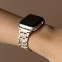 Selencia Bracelet à maillons scintillants Apple Watch Series 1 á 9 / SE (38/40/41 mm) | Series 10 (42 mm) - Champagne Or